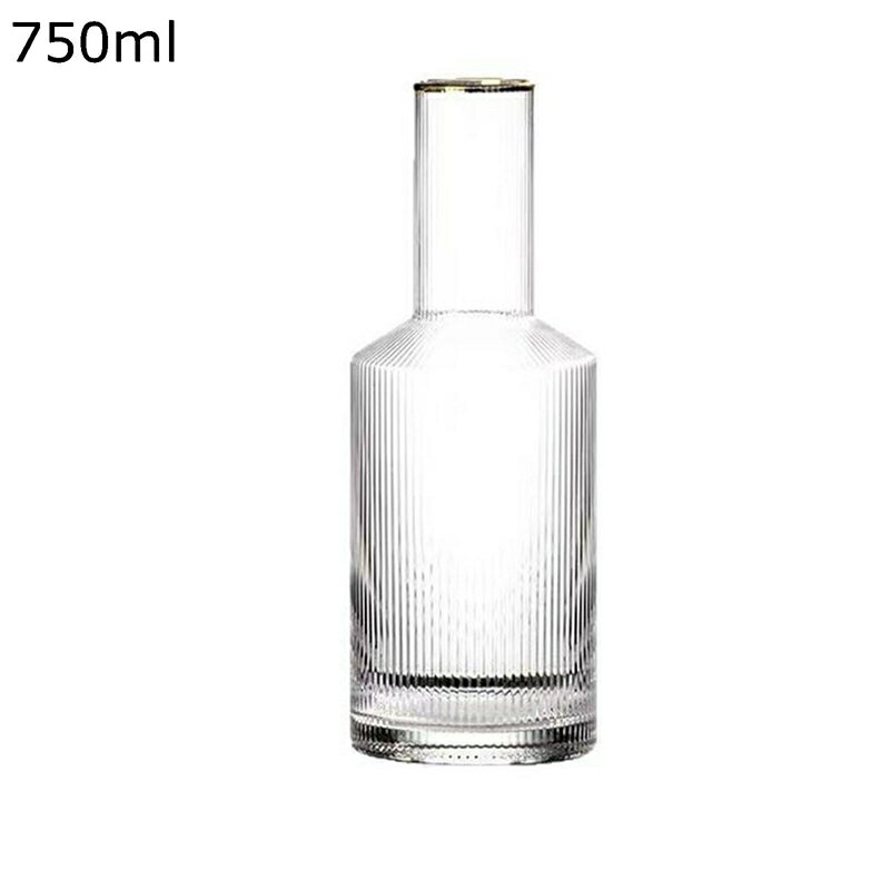 ウォーターポット 冷水筒 冷蔵庫ポット 750ml ガラス ウォーターピッチャー モダン ファッション ストライプ 透明 インテリア 麦茶 花茶 エレガント レストラン クラブ お店用