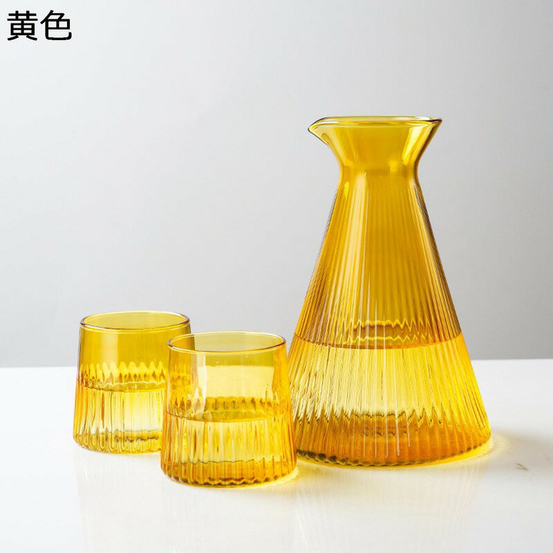 冷水筒 麦茶ポット モダン 冷蔵庫ポット ガラスピッチャー 耐熱ガラス 1100ml 熱湯可 IH対応 ドリンクボトル 透明 オシャレ 軽量 アイスティー フルーツティー お店用 レストラン 保存容器 インテリア