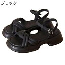 リラックスサンダル レディース バックルサンダル 安定感 通気性 美脚 厚底 ストレッチ オープントゥ 抗菌防臭 身長アップ 外履き 旅行 休暇 海辺 ファッション カジュアル 夏用 耐磨耗(4)