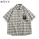 シャツ メンズ 半袖 夏 襟付き ボタンダウン 胸ポケット付き ファッション 和風 チェック柄 プリント 開襟シャツ 軽量 カッコイイ ゆったり おしゃれ カジュアル 普段着 お出掛け 旅行