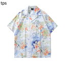 アロハシャツ 花柄 半袖シャツ メンズ レディース 総柄 ボタンダウン 開襟 速乾 透湿 ビッグサイズ ゆったり レトロ ストリート系 ALOHA リゾート 旅...