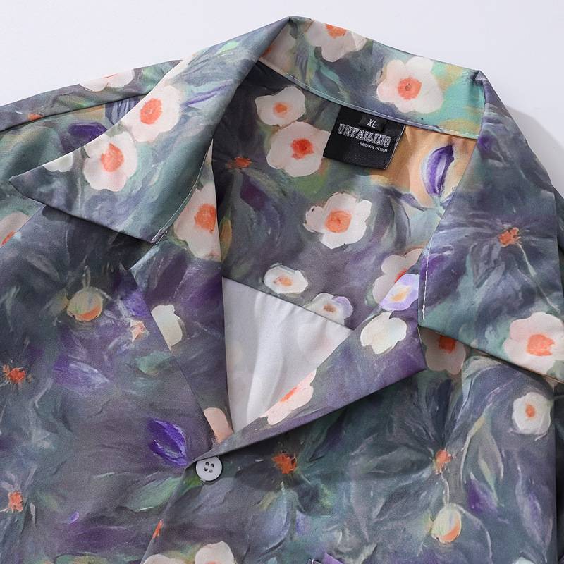 アロハシャツ 花柄 半袖シャツ メンズ オープンカラー 夏 軽い 柔らかい ビッグシルエット ゆったり レトロ ALOHA 熱帯風 涼感 サラサラ ストリートファッション モード系 紫外線対策 汗染み防止