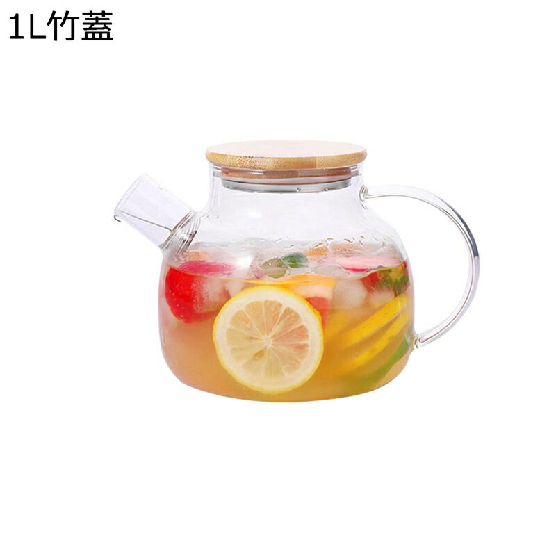 冷蔵庫ポット 耐熱ガラス 麦茶ポット 電子レンジ対応 耐熱耐冷 1.8大容量 密閉蓋付き ドリンクピッチャー ウォータータンク 広口設計 クリア 冷水筒 花茶 紅茶 家庭用 寝室 水差し 使いやすい