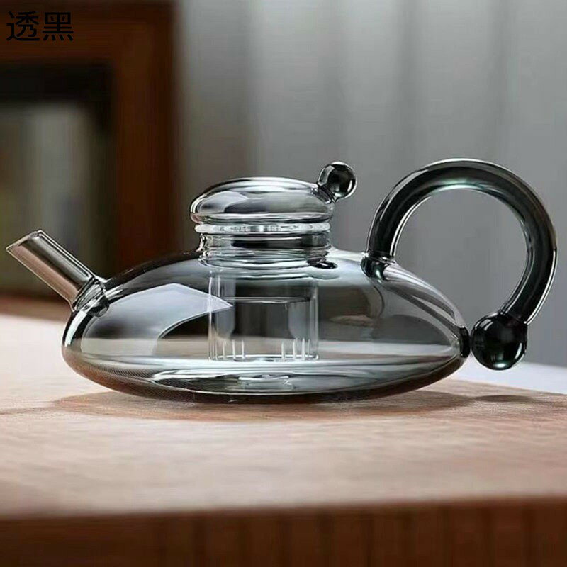 ティーポット 急須 丸型 ユニークなデザイン ガラスポット ガラス茶こし付き 耐熱耐冷 急熱急冷可能 ハ..