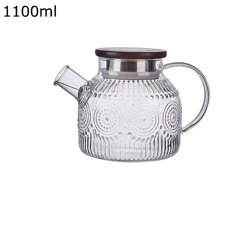 麦茶ポット ガラスポット 冷蔵庫 2wayフィルター 大容量 1.5L ヴィンテージ 花柄 ウォータータンク ドリンクピッチャー 耐熱耐冷 オシャレ 麦茶 コーヒー フルーツティー 透明 シンプル 家庭用 飲料収納