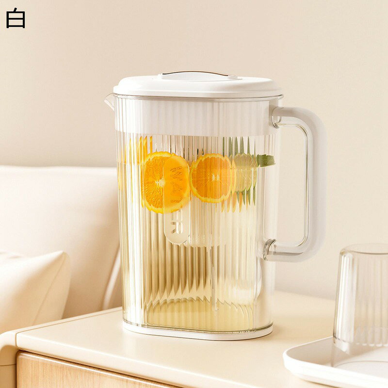 冷蔵庫ポット ドリンクピッチャー ウォータータンク 2L 麦茶ポット 広口 クリア 冷水筒 茶こしあり 蓋付き 耐熱耐冷 割れにくい 軽量 水差し 使いやすい アイスティー フルーツティー レストラン 卓上
