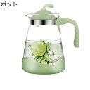 麦茶ポット 2L 冷水筒 ウォーターピッチャー ガラス製 冷蔵庫ポット 広口設計 耐熱 耐冷 熱湯可 大容量 透明 蓋付き ハンドル付き 麦茶 フルーツティー ジャグ ドリンクタンク 水差し ダイニングテーブル(3)