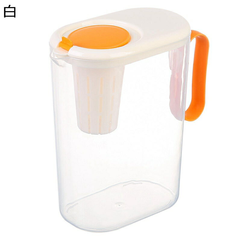 麦茶ポット 冷蔵庫ポット 冷水筒 2L 大容量 ピッチャー 割れにくい 耐冷耐熱 スリム 蓋付き 茶こし付き 透明 広口デザイン 洗いやすい 軽量 ドリンクボトル 麦茶 コーヒー 家庭用 貯蔵タンク 保存容器