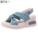 ストラップサンダル レディース サンダル 安定感 マジックテープ 通気性 美脚 厚底 高反発 オープントゥ やわらか 身長アップ ビーチ ウォーキング 御洒落 ...