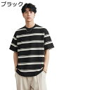 tシャツ メンズ ボーダー プリント ファッション 半袖 バイカラー 切り替え カッコイイ ゆったり おしゃれ 個性 学院風 コンフォート サマー 仕事 トラベル 普段着 日常着用