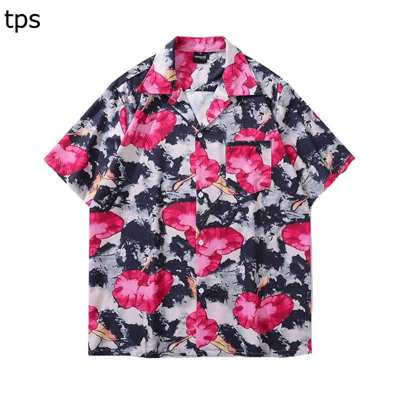 楽天アベブッパン花柄 アロハシャツ 半袖シャツ メンズ ボタンダウン 開襟 軽量 耐久性 体型カバー　オーバーサイズ レトロ ストリート系 リゾート 旅行 バカンス 接触冷感 サラサラ 派手 海遊び 街歩き 重ね着
