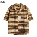 半袖シャツ レトロ 総柄 アロハシャツ メンズ ユニセックス ボタンダウン 日焼け止め 汗染み防止 ワイドサイズ オーバーシルエット 復古 アメリカン リゾート ハワイアン 浜辺 夏祭り 通気性 吸汗