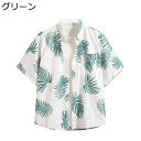 ボタニカル柄 半袖シャツ メンズ アロハシャツ カジュアルシャツ 開襟 日焼け止め 汗染み防止 ワイドサイズ オーバーシルエット ビーチ風 リゾート ハワイアン 浜辺 夏祭り 爽やか サラサラ オシャレ
