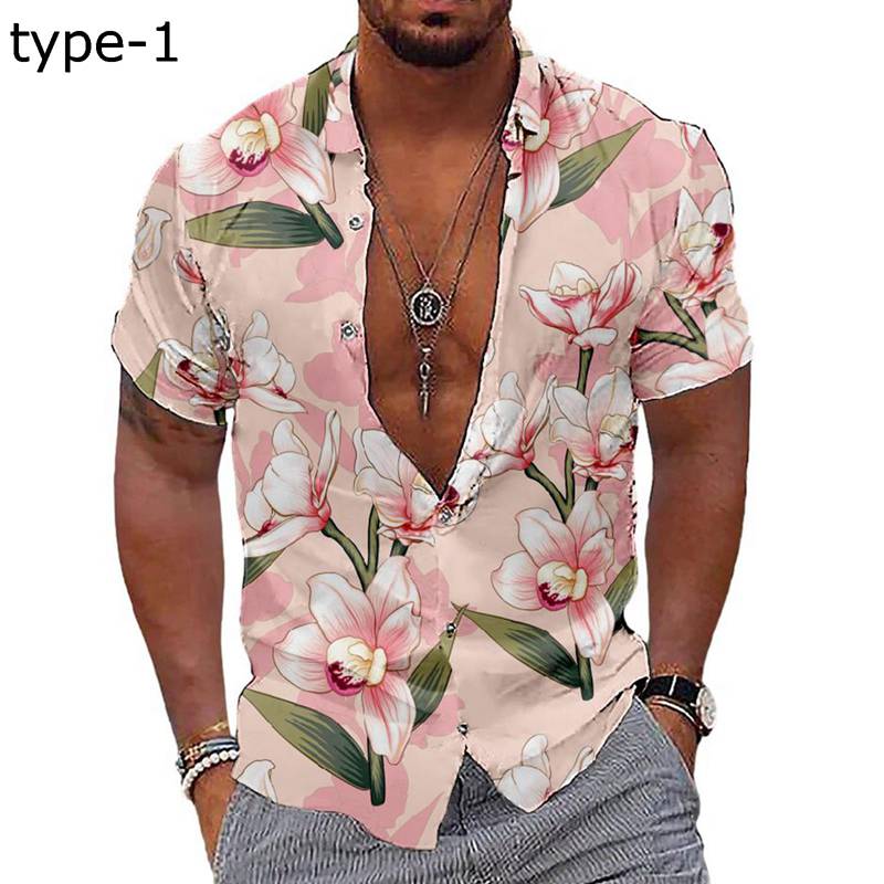 アロハシャツ 花柄 ボタニカルプリント 半袖シャツ メンズ ボタンダウン 速乾 透湿 体型カバー オーバーサイズ モード系 ハワイ 南国風 パーティー イベント 涼しい 通気速乾 派手 キレイ 重ね着