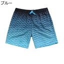 海水パンツ サーフパンツ 水着 メンズ 水陸両用 短パン グラデーション ショーツ ビーチウェア 吸汗速乾 柔らかい 爽やか ウエストゴムひも 半ズボン 夏用 春着 軽い ひんやり キャンプ 旅行 海辺