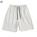 ショートパンツ チノパンツ メンズ ストライプ カジュアルショーツ オーバーサイズ ウエストゴム 五分丈 ボトムズ 春夏用 薄手 通気性 チノパン カジュアル ...