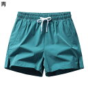 サーフパンツ 短パン メンズ ビーチウェア 水着 海水ショーツ シンプル 無地 スイムウェア 半ズボン 薄手 速乾 水陸両用 ショートパンツ ウエストゴム 沖縄 海水浴 普段着 スポーツ 春夏用