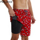 海水パンツ 水着 メンズ サーフパンツ 水陸両用 短パン ビーチウェア サメ柄 総柄 ショーツ コンフォート 速乾性 汗染み防止 ウエストゴム紐 半ズボン 春 夏 軽快 冷感 ビーチ スイム サウナ