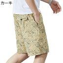 総柄ショーツ カジュアルパンツ メンズ 綿 アロハ風 ショートパンツ 短パン 速乾通気 半ズボン 春夏用 スポーツショーツ 水陸両用 ビーチウェア ウエスト調節可能 温泉 部屋着 砂浜 大きいサイズ