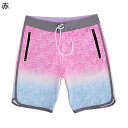 サーフパンツ メンズ 水着 海水パンツ ショーツ 速乾通気性 夏服 水陸両用 グラデーション ボードショーツ 海パン ビーチウェア ウエストゴムひも付き ジップポケット 半ズボン 散歩 サーフィン プール