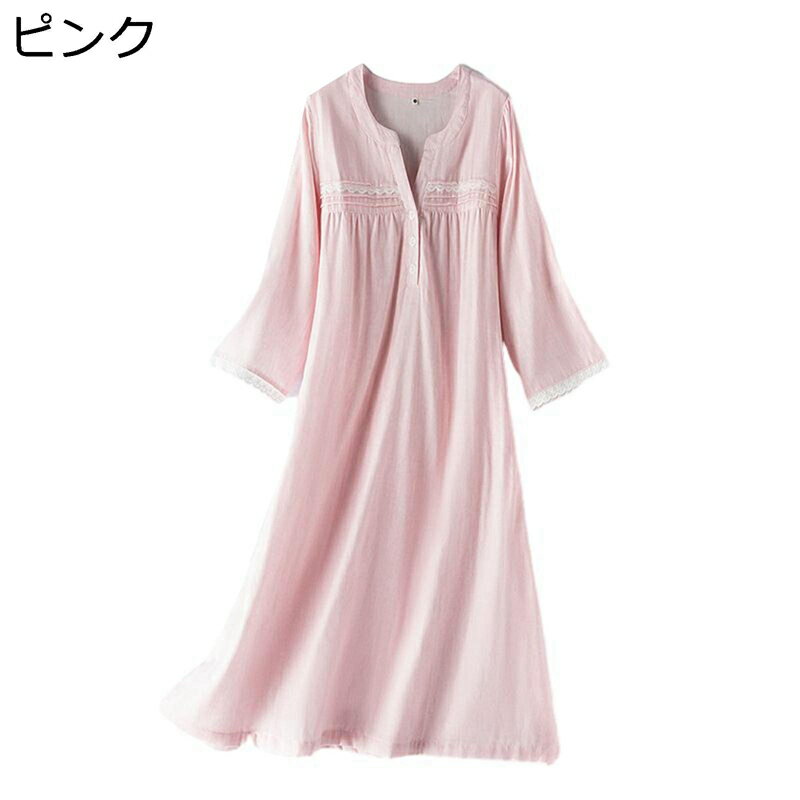 ナイトウェア 半袖 フリル 二重ガーゼ ルームワンピース パジャマ チェック柄 半袖 春 夏 秋 部屋着 寝..