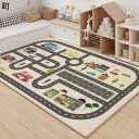 子供部屋 プレイマット 道路柄 線路図柄 ベビーフロアマット カーペット 夏用 ベッドサイドラグ 防音 転倒防止 キズ防止 防ダニ おしゃれ 女の子 男の子 ベビー 幼稚園 冷房対策 洗える