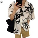 花柄 シャツ メンズ 半袖 ボタンダウン ビーチシャツ 夏服 折り襟 ペアルック オーバーサイズ ポケット付き 四季適用 清潔感 薄手 軽量 日焼け止め 復古 肌触り お祭り 海水浴 ビーチ 通勤通学 上着 スポーツ
