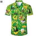 ビーチシャツ 2XS-4XL メンズ レディース アロハシャツ 総柄 大きいサイズ グリーン 小さいサイズ ペアルック 五分袖 四季適用 ハワイ風 リゾート 速乾 薄手 軽量 UVカット 海水浴 バカンス ビーチ 夏祭り