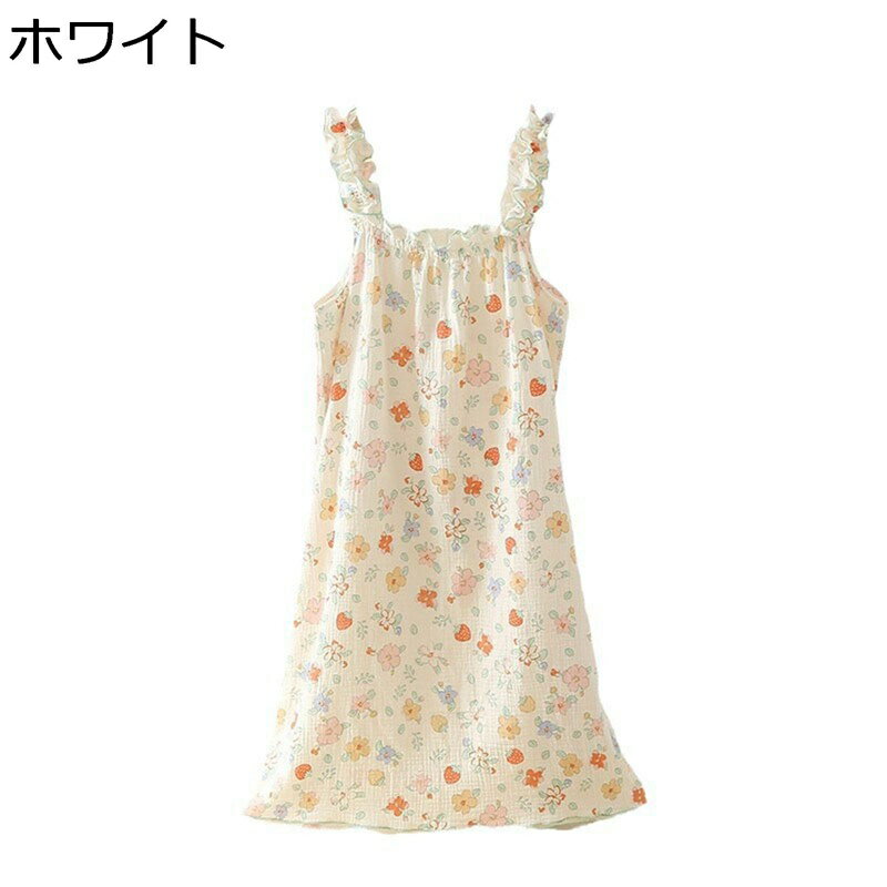 パジャマ ワンピース 花柄 ルームウェア パッド付き フラワー ノースリーブ 綿100% 春夏 秋 レディース ネグリジェ 肌着パジャマ プリンセス風 柔らかい カジュアル かわいい ナイトガウン ホームウェア 誕生日
