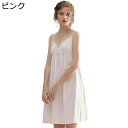 レディース ルームワンピース パジャマ ノースリーブ 春 夏 綿100 リポン vネック キャミソール ネグリジェ 無地 ルームウェア 部屋着 寝巻き 吸汗通気...