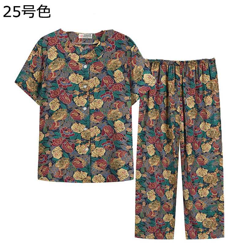 上下セット tシャツ 半袖 チュニック イージーパンツ 9分丈 パジャマ 夏用 高齢者 おばあちゃん シニア ママ 婦人用 体型カバー 春夏服 コットン 薄手 通気性 ホーム 通勤 お出かけ 60-80代