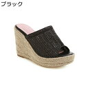厚底サンダル ミュールサンダル ニット レディース 厚底 軽い 歩きやすい 美脚 ストレッチ オープントゥ 抗菌防臭 身長アップ ビーチ ウォーキング 散歩 フ...