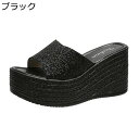 厚底サンダル サンダル レディース 厚底 安定感 通気性 美脚 ウェッジソール ラメ ストレッチ オープントゥ 抗菌防臭 キラキラ 身長アップ 外履き 旅行 休...