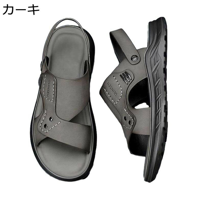 サンダル ドライバーサンダル メンズ 吸汗防臭 ストリート 天然牛革 蒸れない 通気性 ウォーキング キャンプ サボ 涼しい 耐久性 着脱簡単 アウトドア 夏 カジュアルシューズ スリッポン