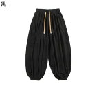 ワイドパンツ メンズ 袴パン サルエルパンツ ダーク系 テーパード 暗黒 無地 ガチョウパンツ 大きいサイズ バルーンデザイン 日系 和風 履き心地 原宿 ストリート ヨガ オシャレ 春夏秋着