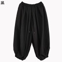 メンズ サルエルパンツ 袴 ワイドパンツ ルーズ ガチョウパン テーパード バルーン アシンメトリー デザイン性 個性的 薄い 大きいサイズ 裾広がり 着回し力 黒 ダンス服 コスプレ 春夏秋用
