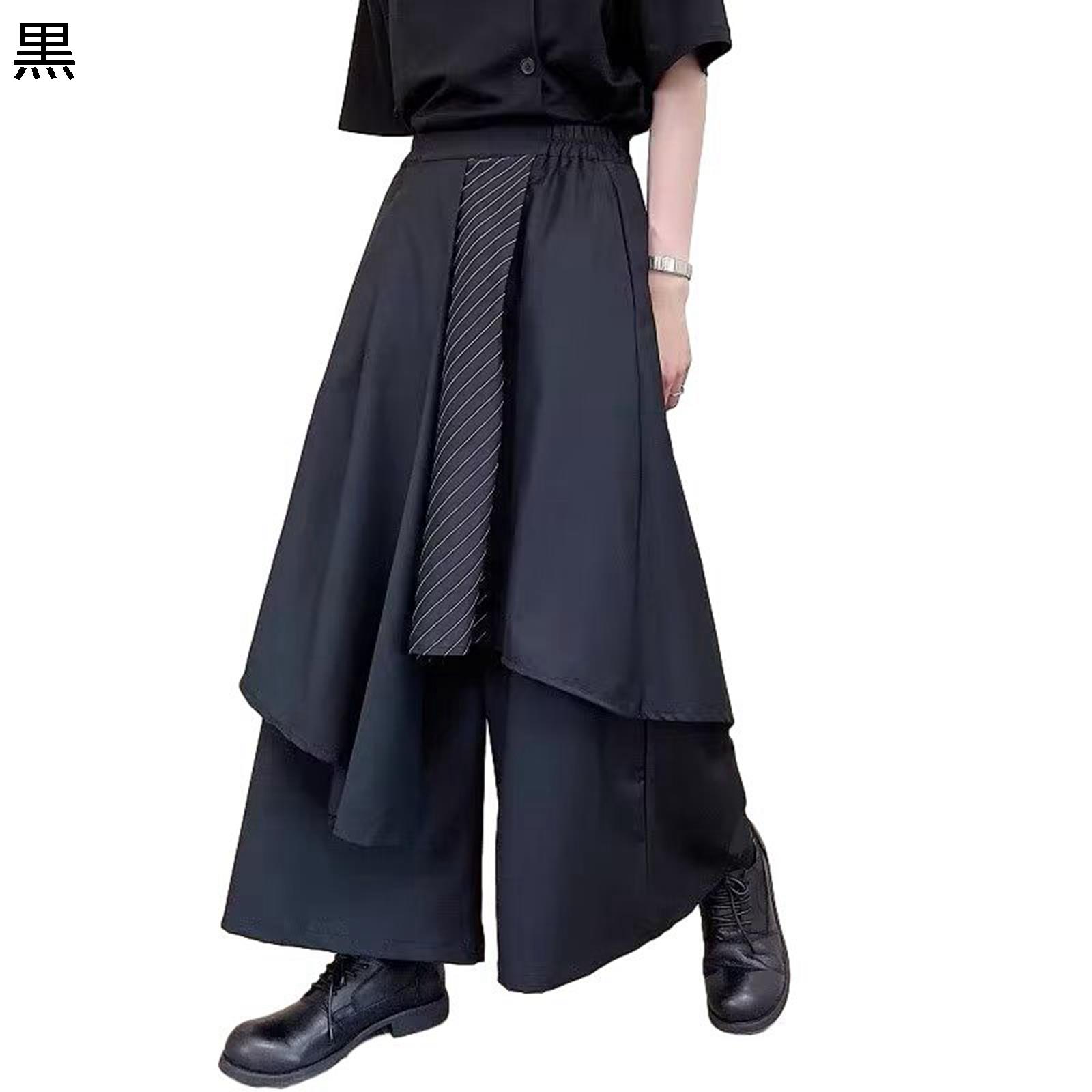 袴 メンズ レディース サルエルパンツ ワイドパンツ ワイド ガチョウパン アシンメトリー デザイン