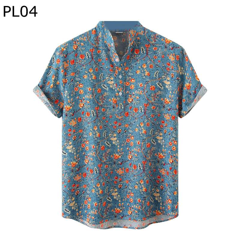 半袖シャツ 花柄 総柄プリント アロハシャツ メンズ 開襟 綿 M-3XL 日焼け止め 汗染み防止 ゆる ルーズ..