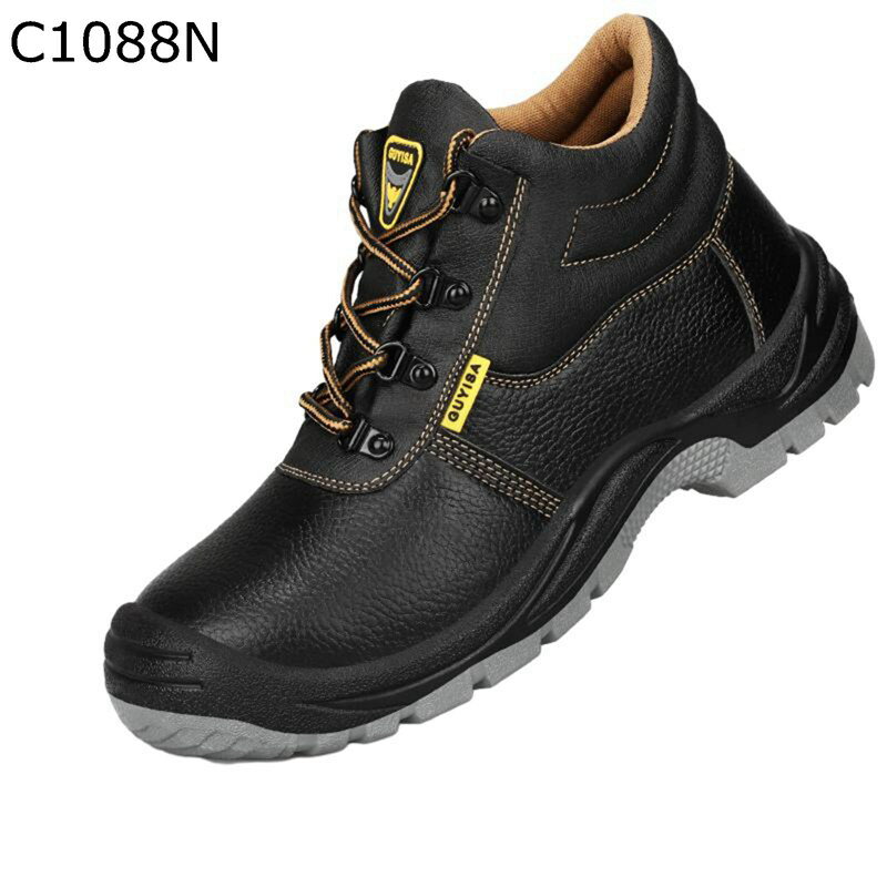 安全靴 作業靴 スニーカー メンズ 鋼製先芯入り 防水 ハイカット 釘踏み抜き防止 防滑 耐摩耗 クッショ..