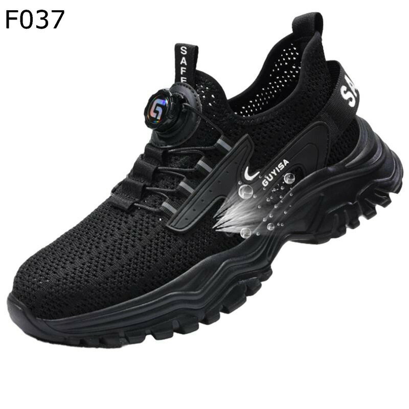 安全靴 セーフティシューズ 夏用 メッシュ 軽量 メンズ 鋼製先芯入り ワークシューズ 厚底 ニット 釘踏..