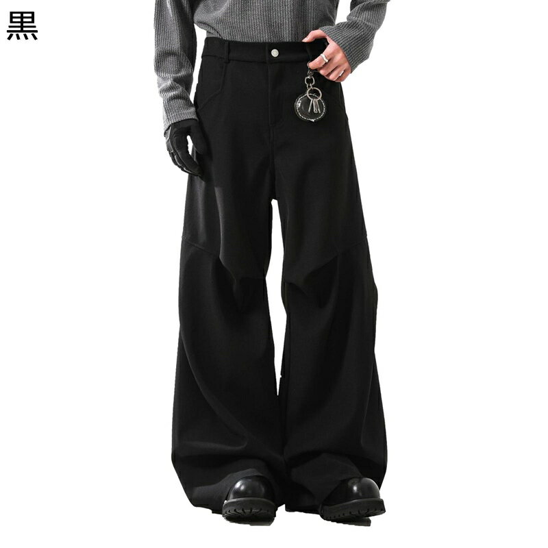 ワイドパンツ メンズ カーゴパンツ ビッグシルエット 裾広がり カジュアル ベーシック チノパン モード系 韓国風 ボトムズ オールシーズン ヒップホップ ダンス アウトドア 甘めのコーデ