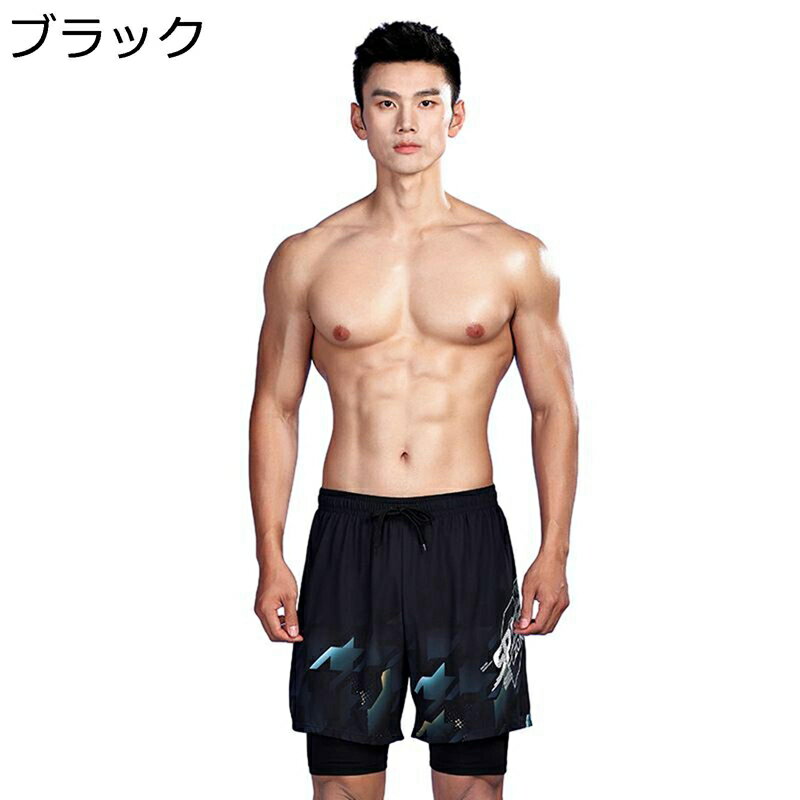 メンズ 水着 海水パンツ サーフパンツ ショーツ Swimwear プール ビーチ プレゼント 肌触り ブラック シンプル おしゃれ 海外旅行 競泳用 ランニン...