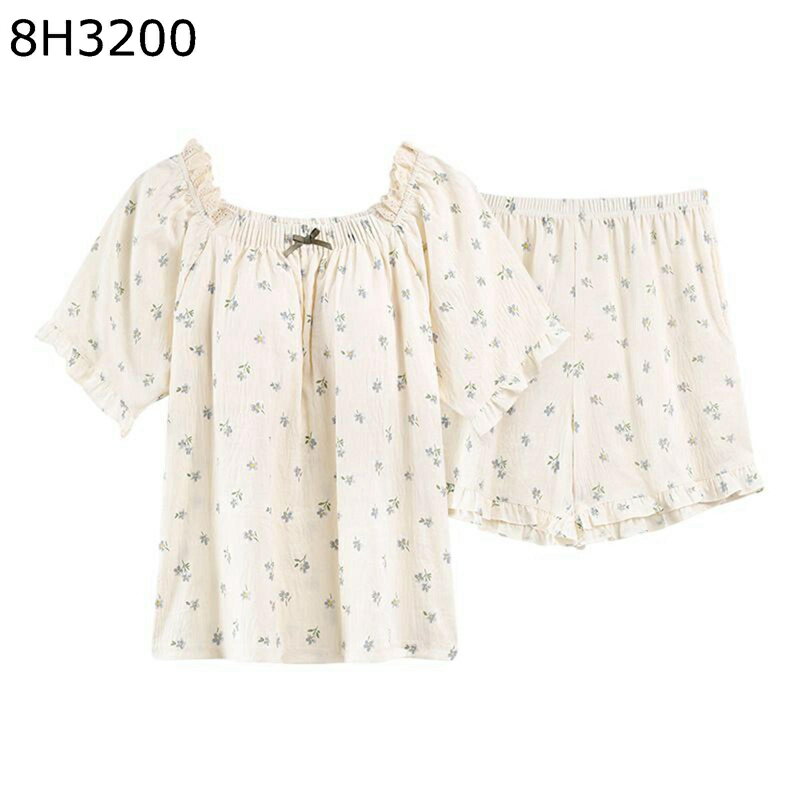 胸パッド付き パジャマ レディース 半袖 夏 ルームウェア 家着 2点セット 花柄 かわいい 上下セット ショーパン 薄手 通気性 肌触りの柔らかい ワイド おしゃれ 寝心地の良い