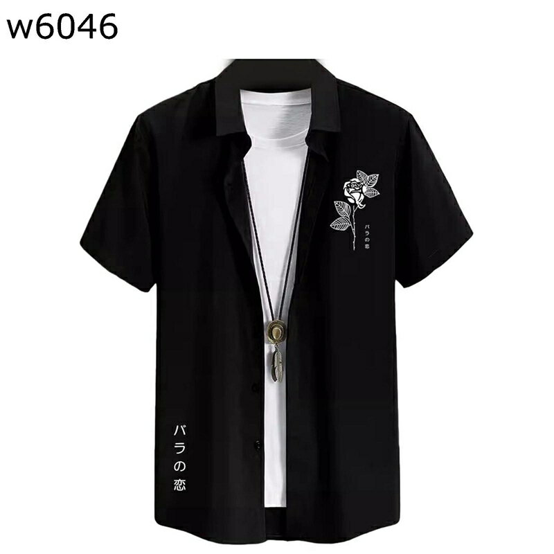 花柄シャツ バラ柄 アロハ ブラウス アロハ 総柄 3Dプリント付き レディース 夏服 開襟 無地 シンプル 体型カバー サマー カジュアル UVカットウェア 男女通用 お出かけ 花火 海水浴