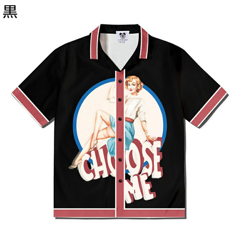 ビーチブラウス レディース 開襟 5分袖 夏 野球シャツ 韓国 レトロ カッコイイ アメカジ 個性的 薄い ..