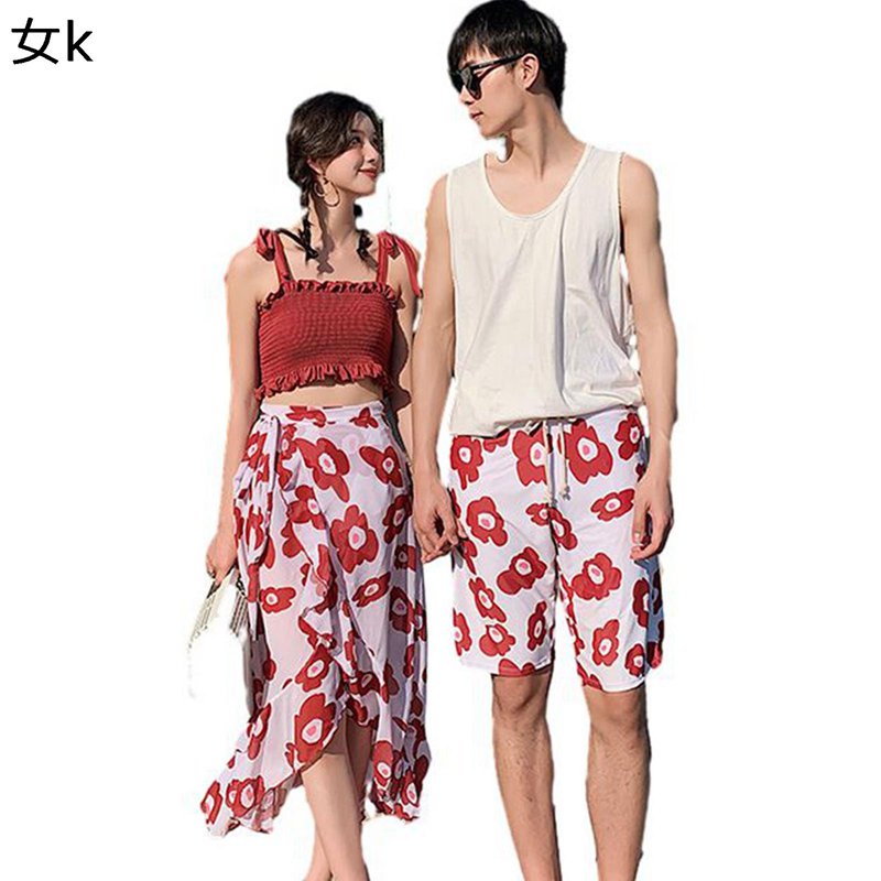 水着 ペアルック 男女セット ビーチパンツ サウナ水着 ショーツ 短パン メンズ スポーツ 海外旅行 温泉 ビーチ プール用 リゾート 海水浴 快適 通気性 伸...