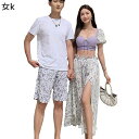水着 ご夫婦 ペアルック ビーチパンツ サウナ水着 ショーツ メンズ 夏旅行 ボート ビーチ プール用 水泳 新婚旅行 快適 通気性 伸縮性 冷感 水陸両用 吸汗 お洒落 エレガント セクシー