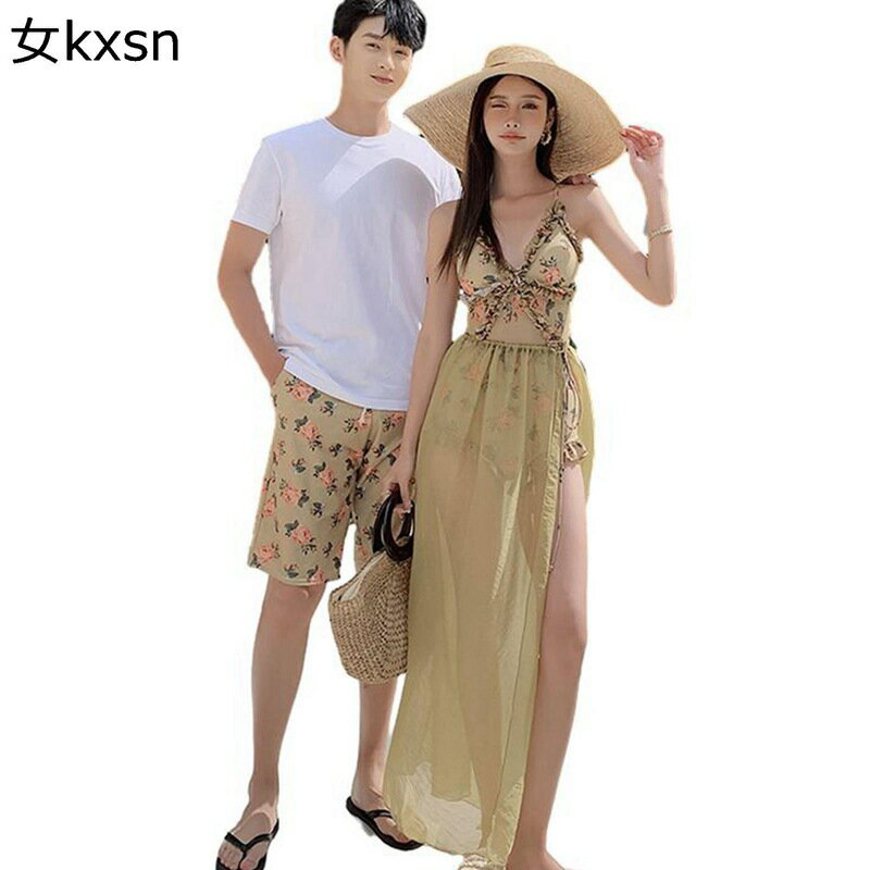 水着 ペアルック サウナ水着 タンキニ ショーツ サーフパンツ メンズ ハネムーン 夏旅行 ボート ビーチ プール用 リゾート 海水浴 肌触り 通気性 速乾 通...