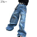 メンズ デニムパンツ ワイドパンツ y2k ルーズシルエット ロングパンツ 足を隠し 個性的 印象派 日系 男らしさ ジーンズ トレンド アメカジ 丈夫 長持ち モード系 かっこいい 着回し力 下着