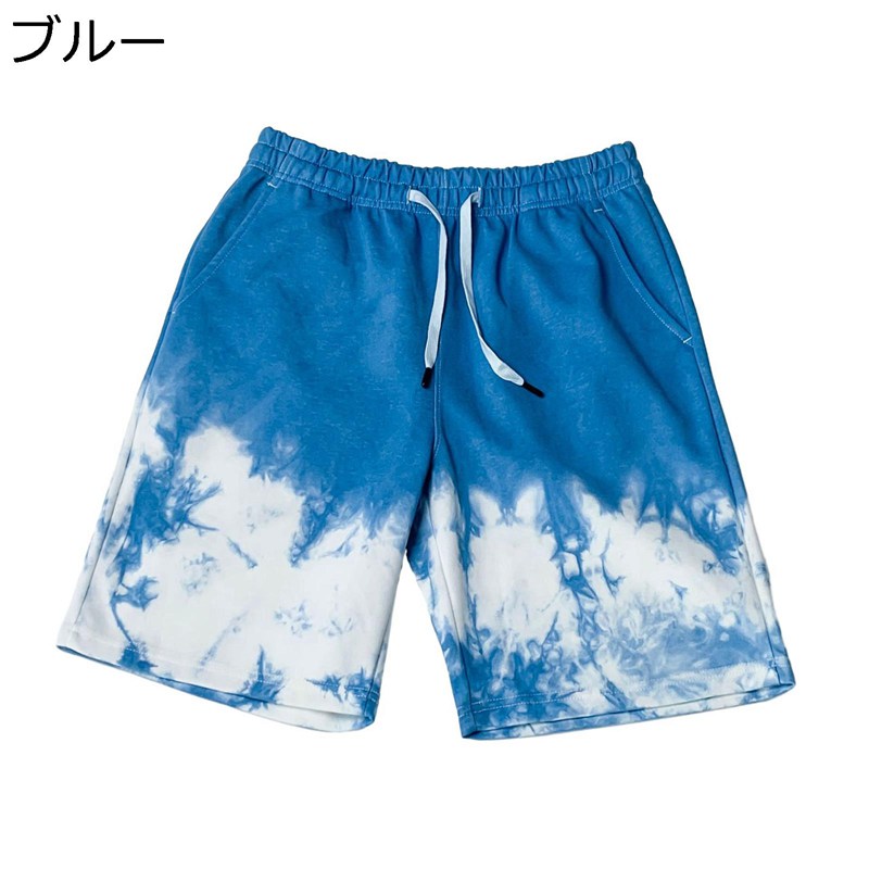 ショートパンツ タイダイ染め スウェットパンツ バスパン トレーニング メンズ 大きいサイズ スポーツ..